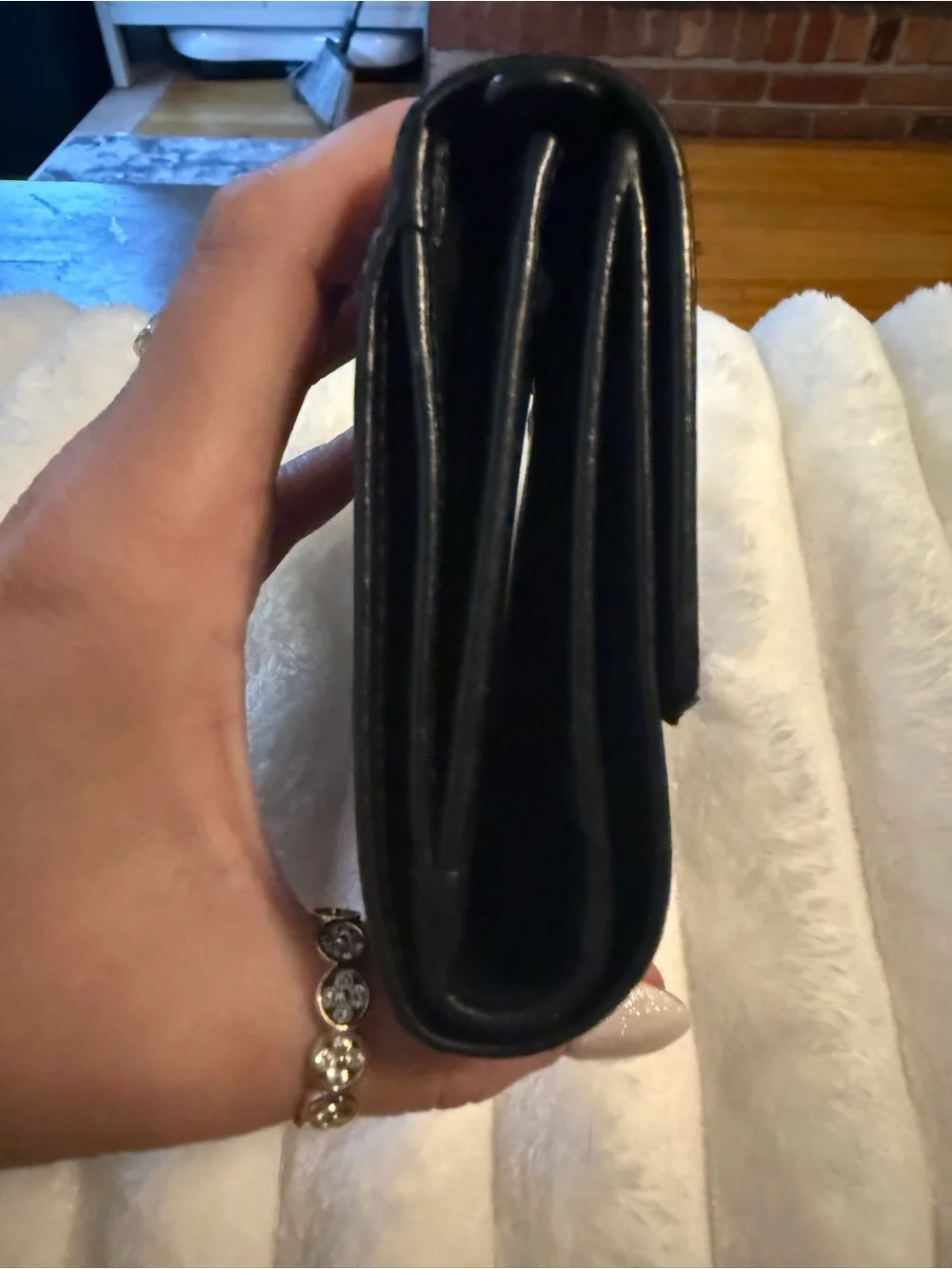 Coach Black Canvas and Leather Tri-Fold Wallet